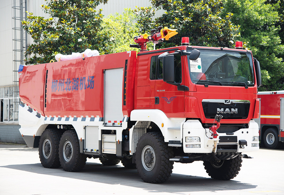 6x6 MAN Airport Rescue Fire Truck 11 Ton Met 10000L Water Tank Prijs Gespecialiseerd Voertuig China Factory