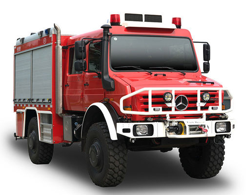4x4 Unimog Forest Special Fire Truck met Dubbele Cabine en Watertank